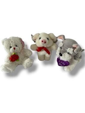 🦋 5/$25 - Valentine’s Day Themed Stuffed Animal Plushie Bundle - (Set of 3)